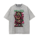 Faded Punk Cartoon Pattern T Shirt