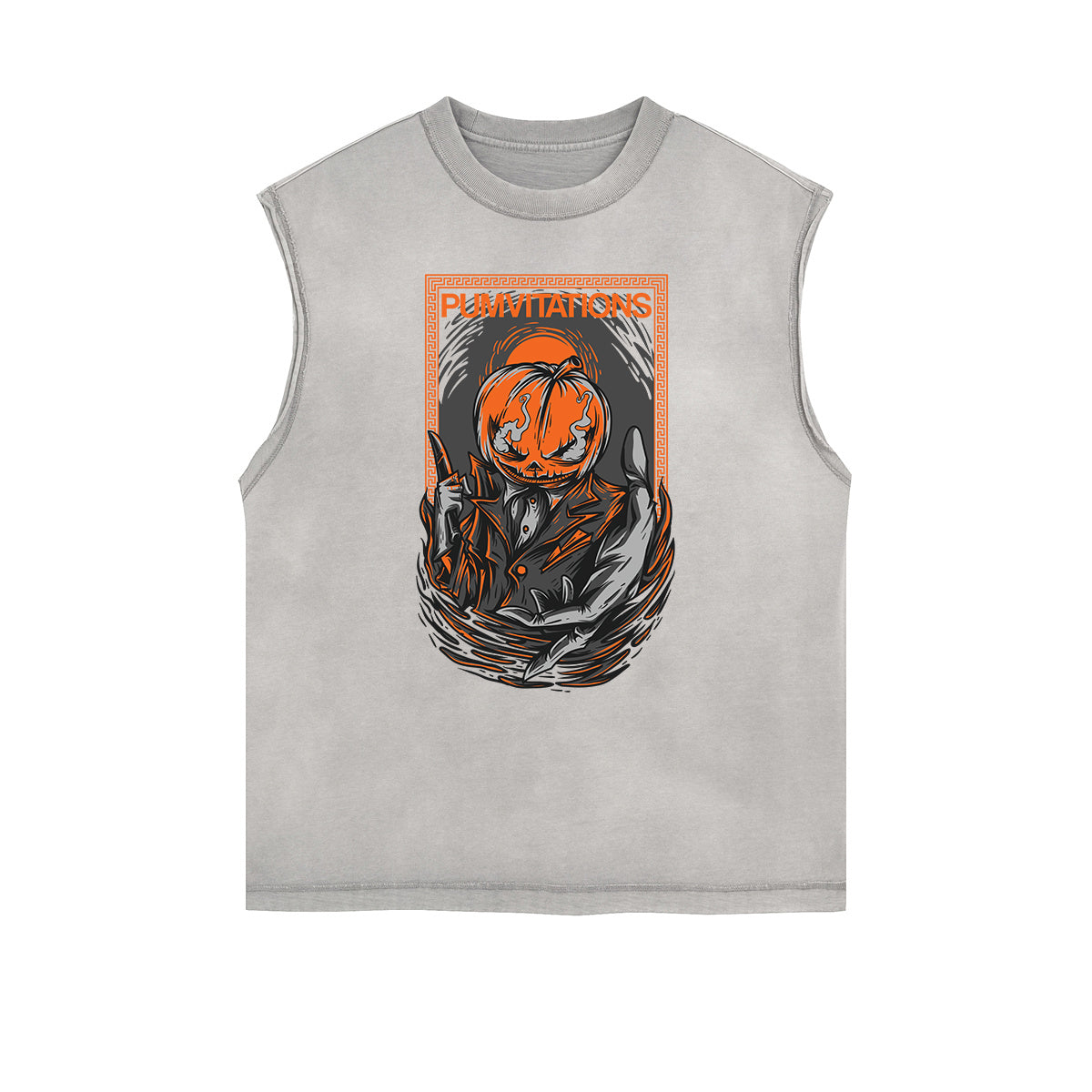 Camiseta sin mangas con estampado de dibujos animados punk