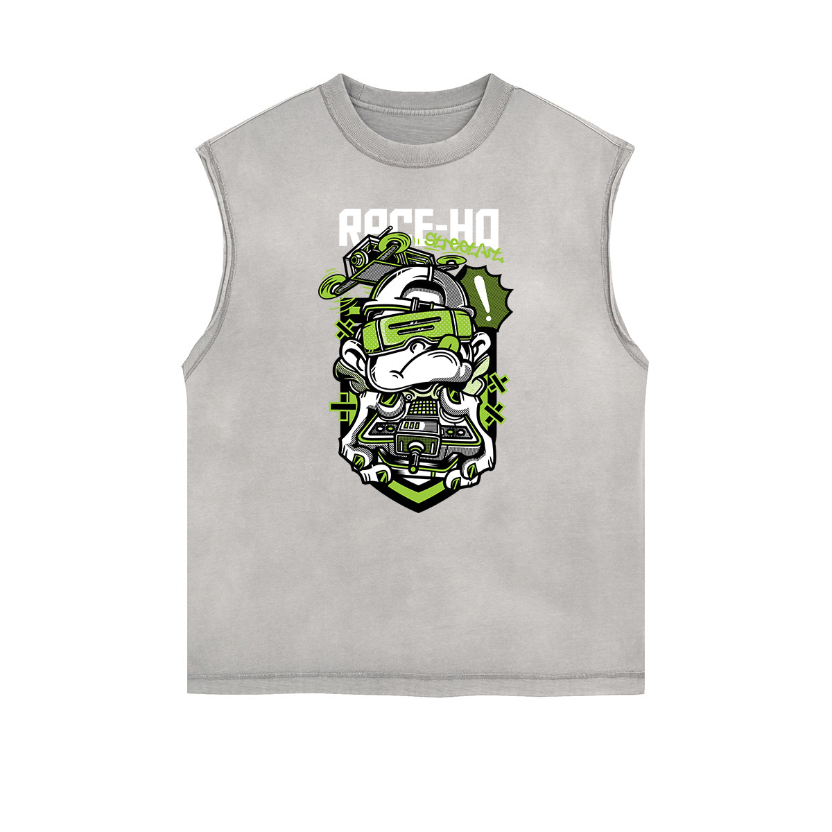 Camiseta sin mangas con estampado de dibujos animados punk