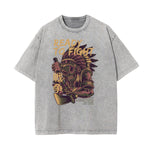 Faded Punk Cartoon Pattern T Shirt