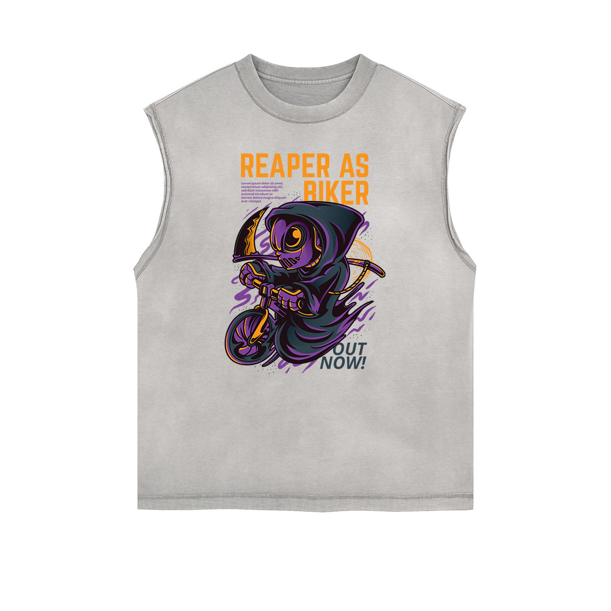 Camiseta sin mangas con estampado de dibujos animados punk