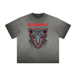 Thick Faded Punk Cartoon Pattern Tee