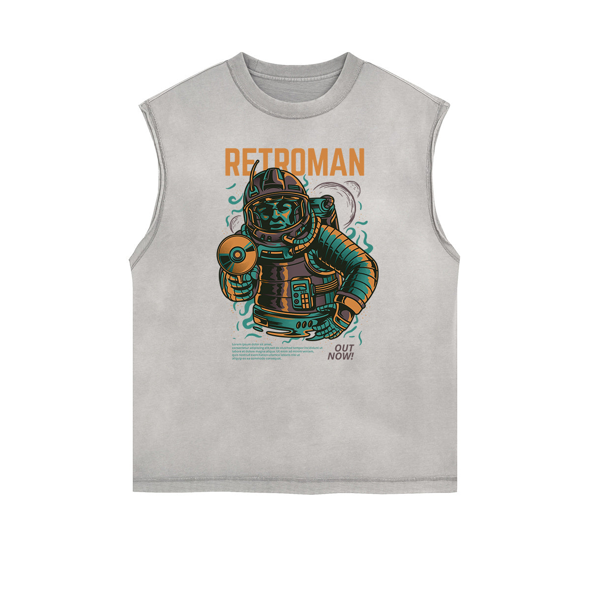 Camiseta sin mangas con estampado de dibujos animados punk