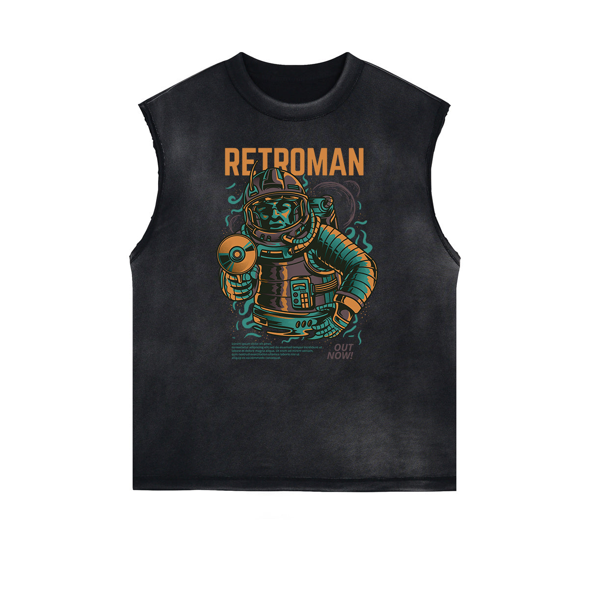 Camiseta sin mangas con estampado de dibujos animados punk