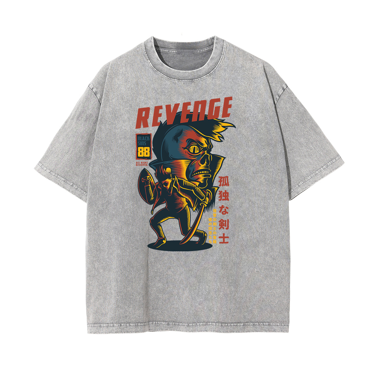 Faded Punk Cartoon Pattern T Shirt