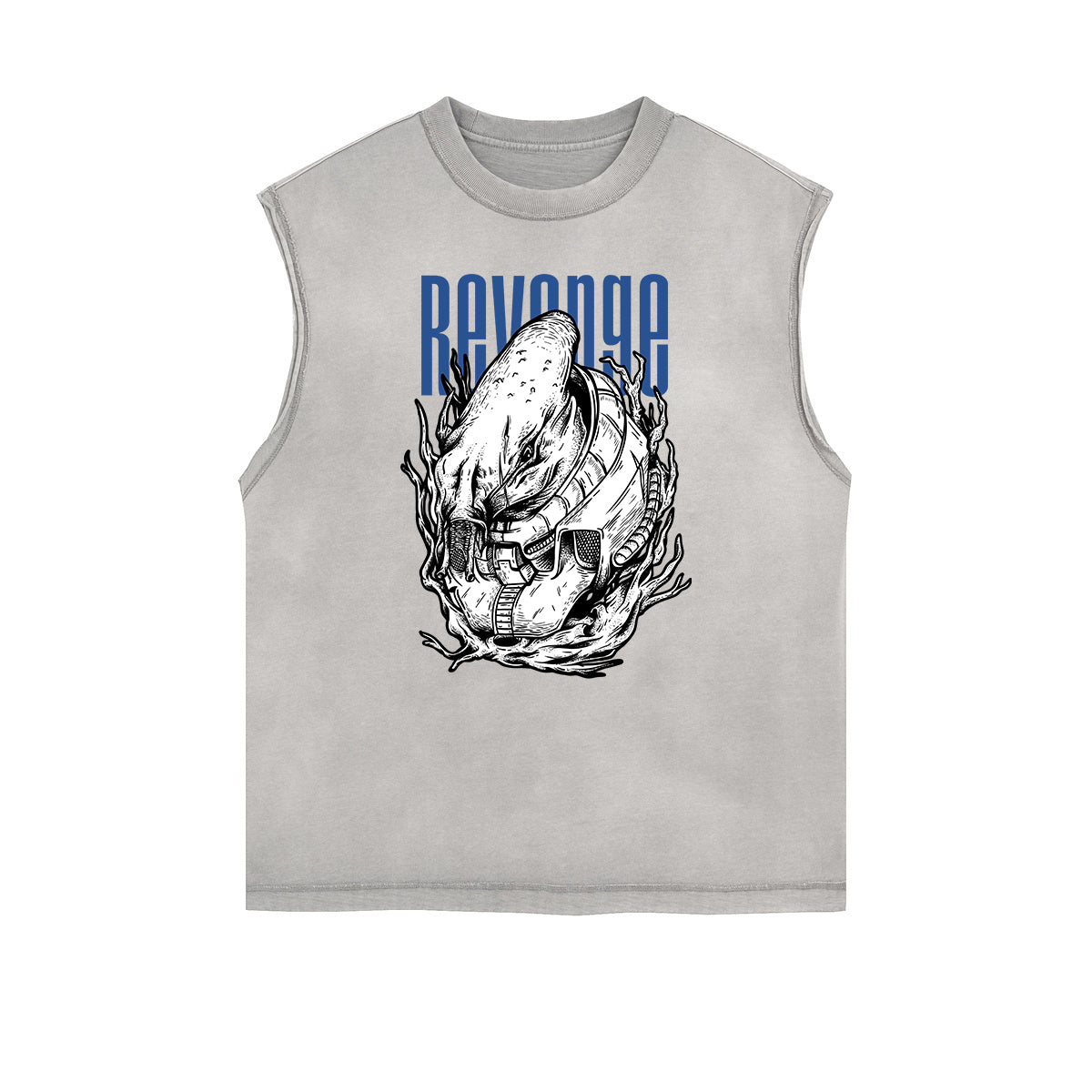 Camiseta sin mangas con estampado de dibujos animados punk