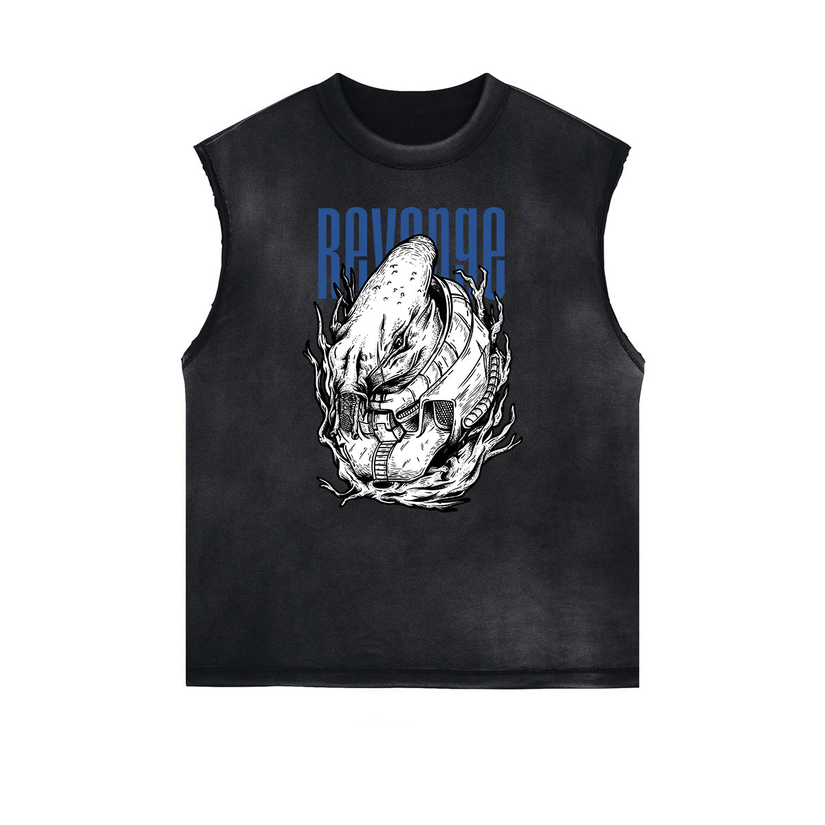 Camiseta sin mangas con estampado de dibujos animados punk