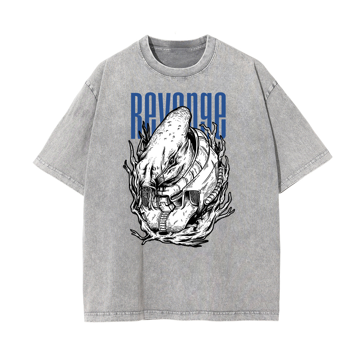 Faded Punk Cartoon Pattern T Shirt