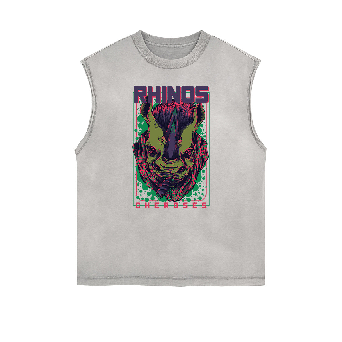 Camiseta sin mangas con estampado de dibujos animados punk