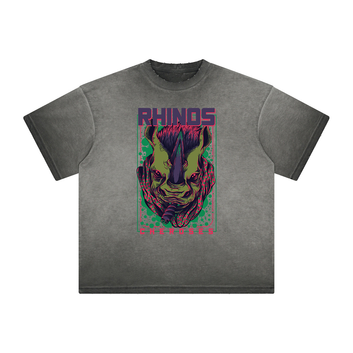 Thick Faded Punk Cartoon Pattern Tee