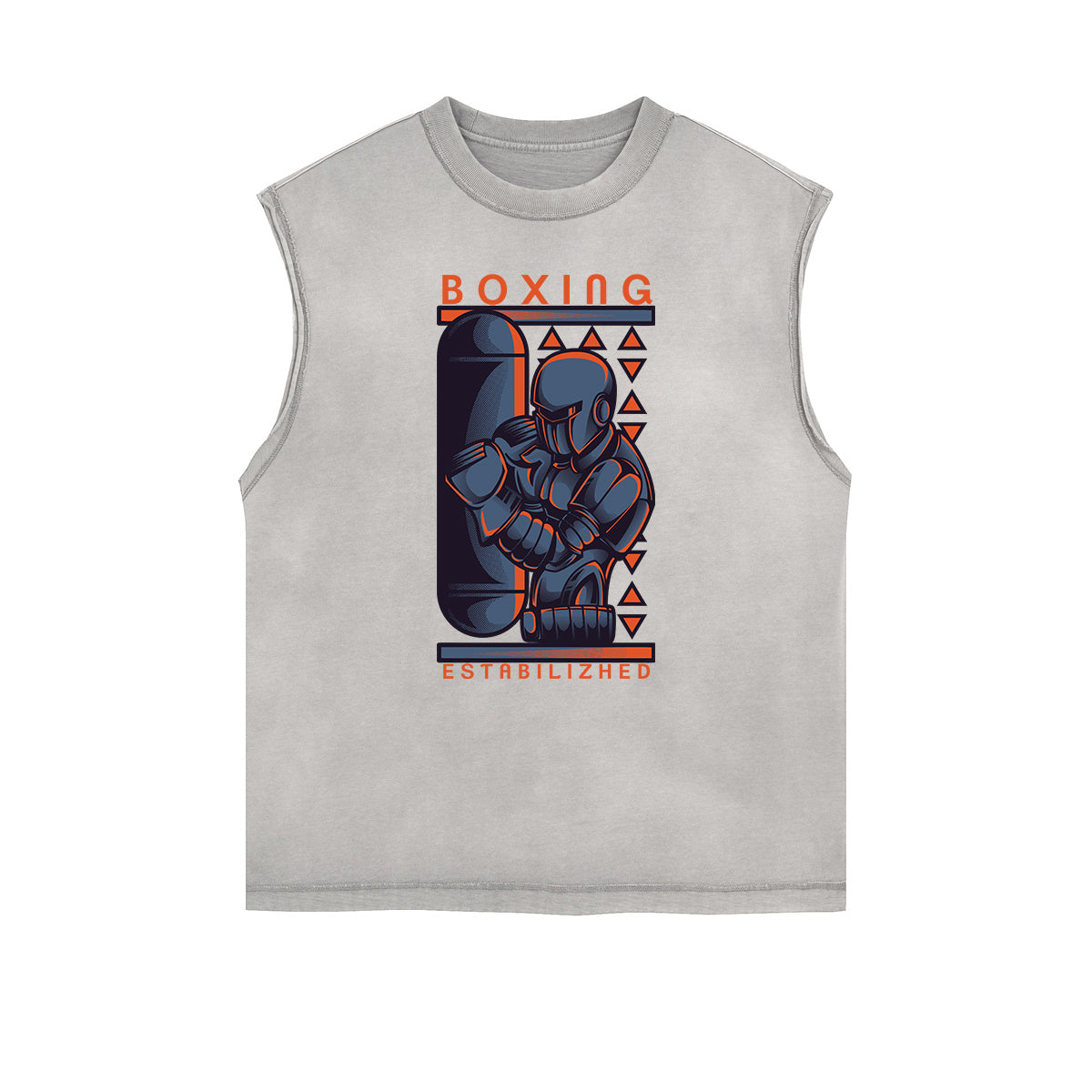 Camiseta sin mangas con estampado de dibujos animados punk