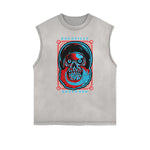 Camiseta sin mangas con gráficos abstractos de dibujos animados