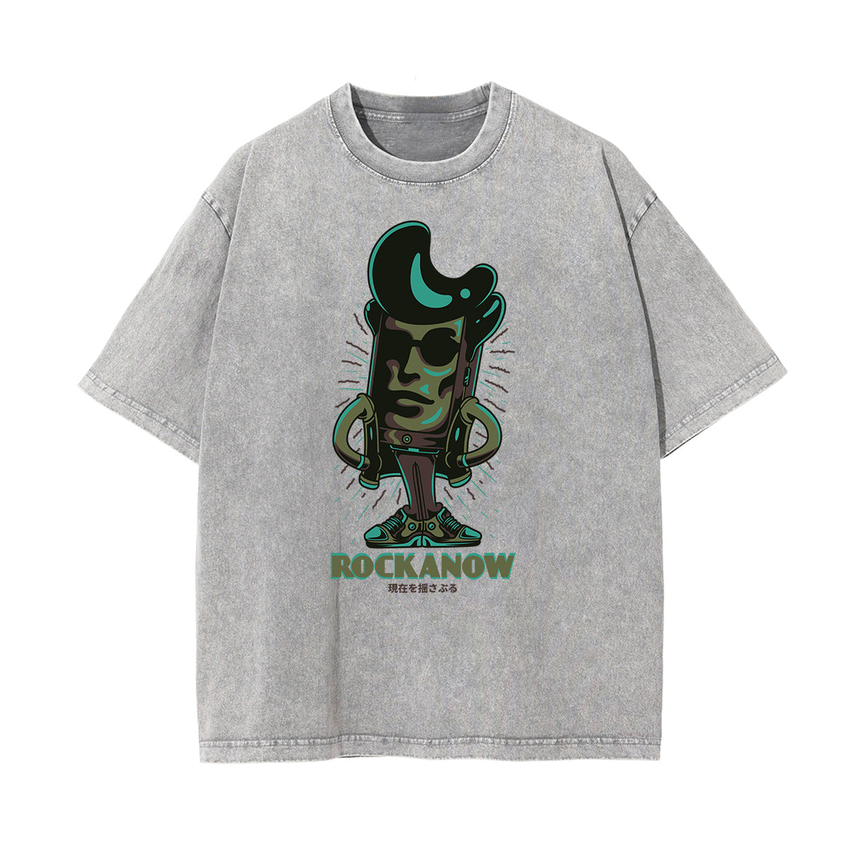 Cartoon Abstract Stone Wash Graphic Tee