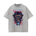 Cartoon Abstract Stone Wash Graphic Tee