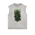 Camiseta sin mangas con gráficos abstractos de dibujos animados