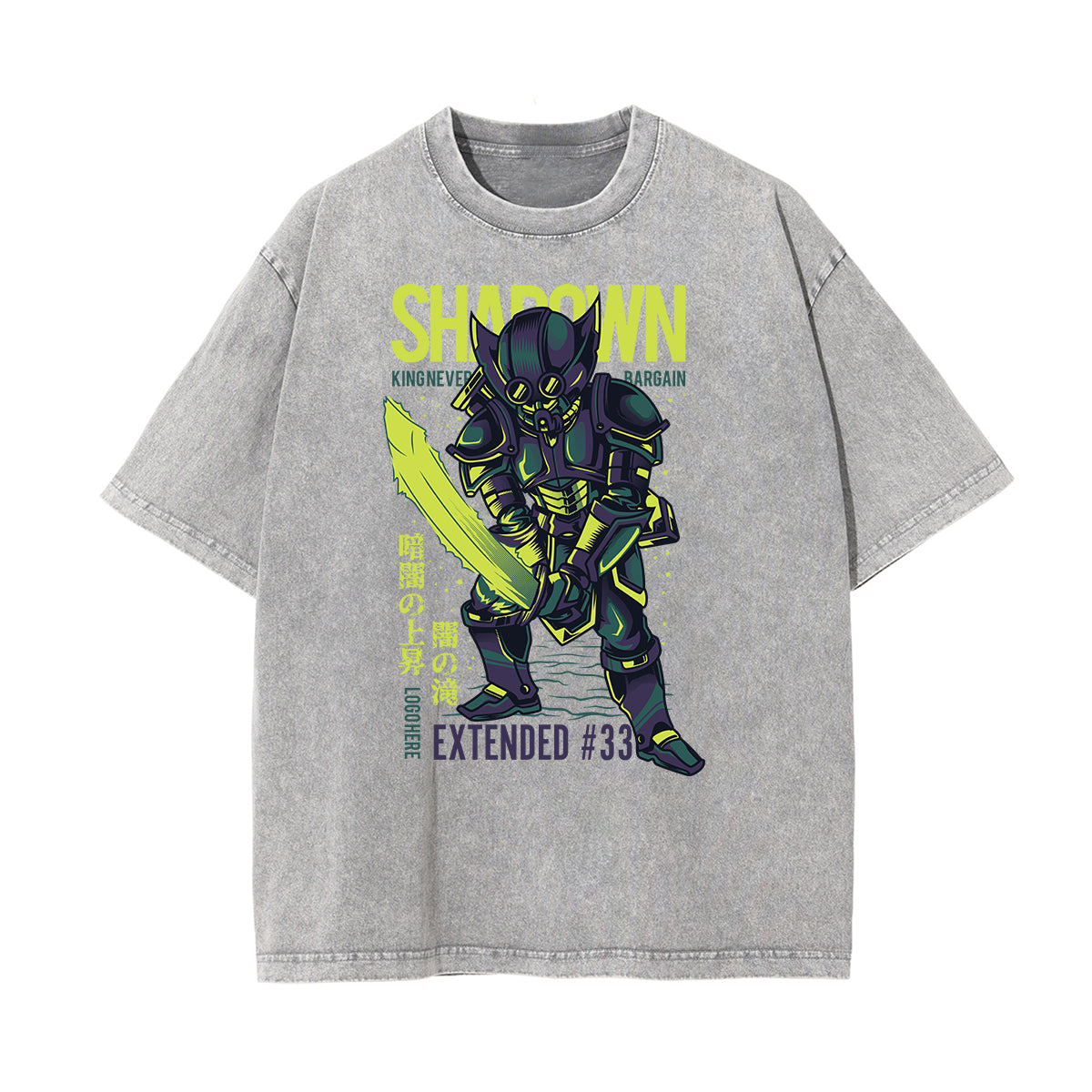 Cartoon Abstract Stone Wash Graphic Tee