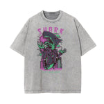 Cartoon Abstract Stone Wash Graphic Tee
