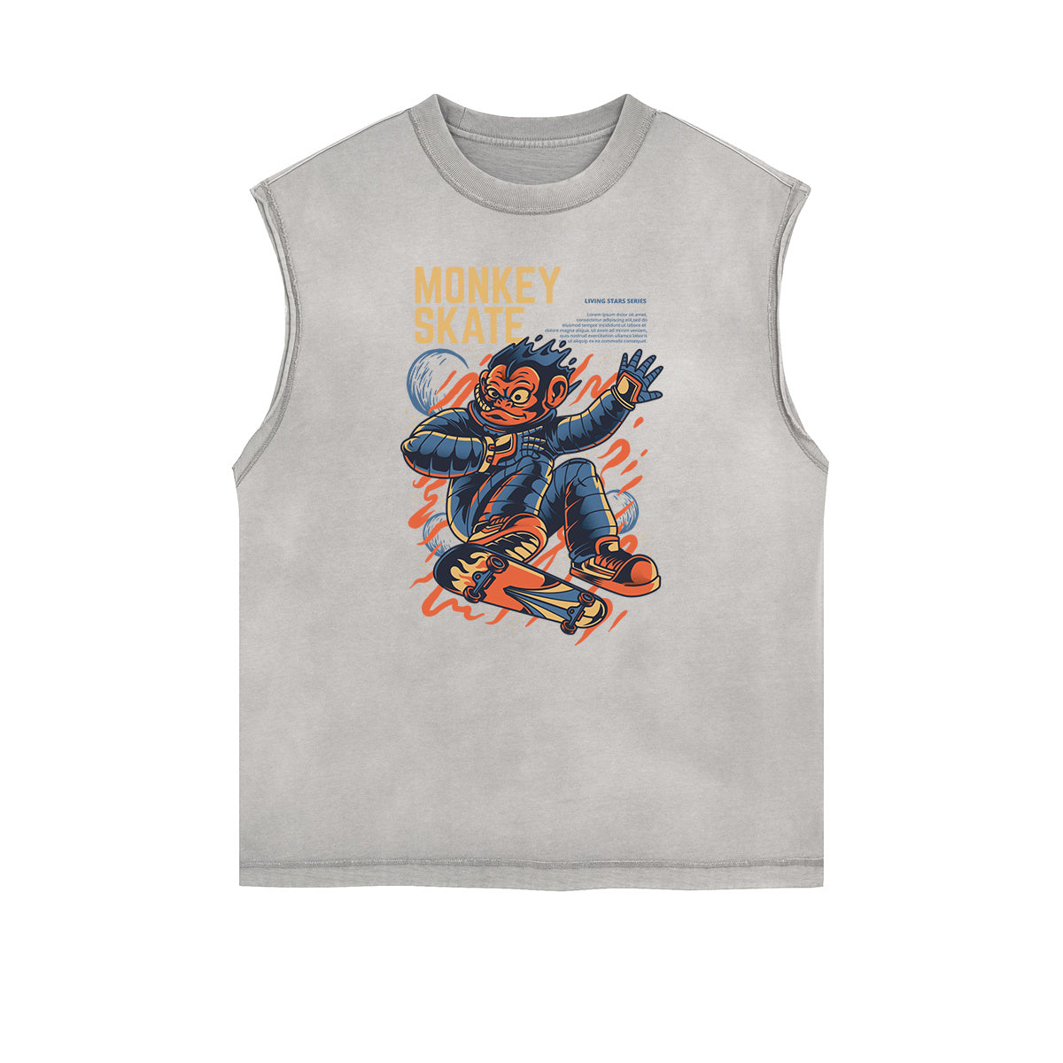 Camiseta sin mangas con gráficos abstractos de dibujos animados