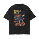 Camiseta con estampado abstracto de dibujos animados descolorido