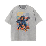 Cartoon Abstract Stone Wash Graphic Tee