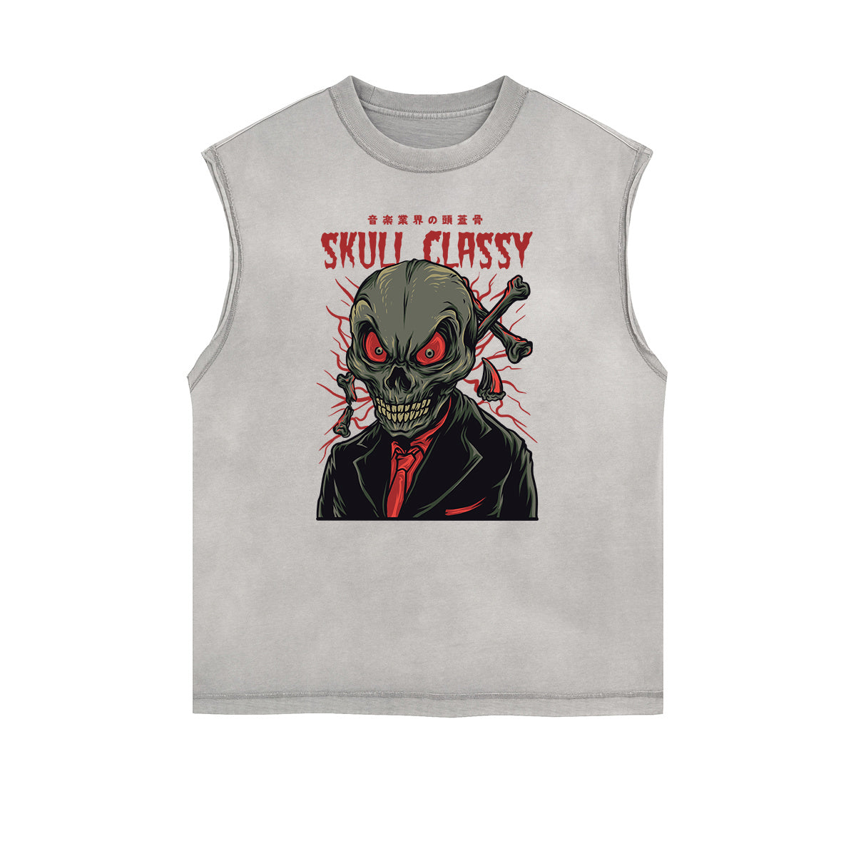 Camiseta sin mangas con gráficos abstractos de dibujos animados