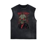 Camiseta sin mangas con estampado abstracto de dibujos animados