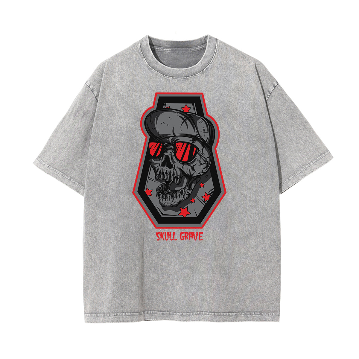 Cartoon Abstract Stone Wash Graphic Tee