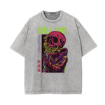 Cartoon Abstract Stone Wash Graphic Tee