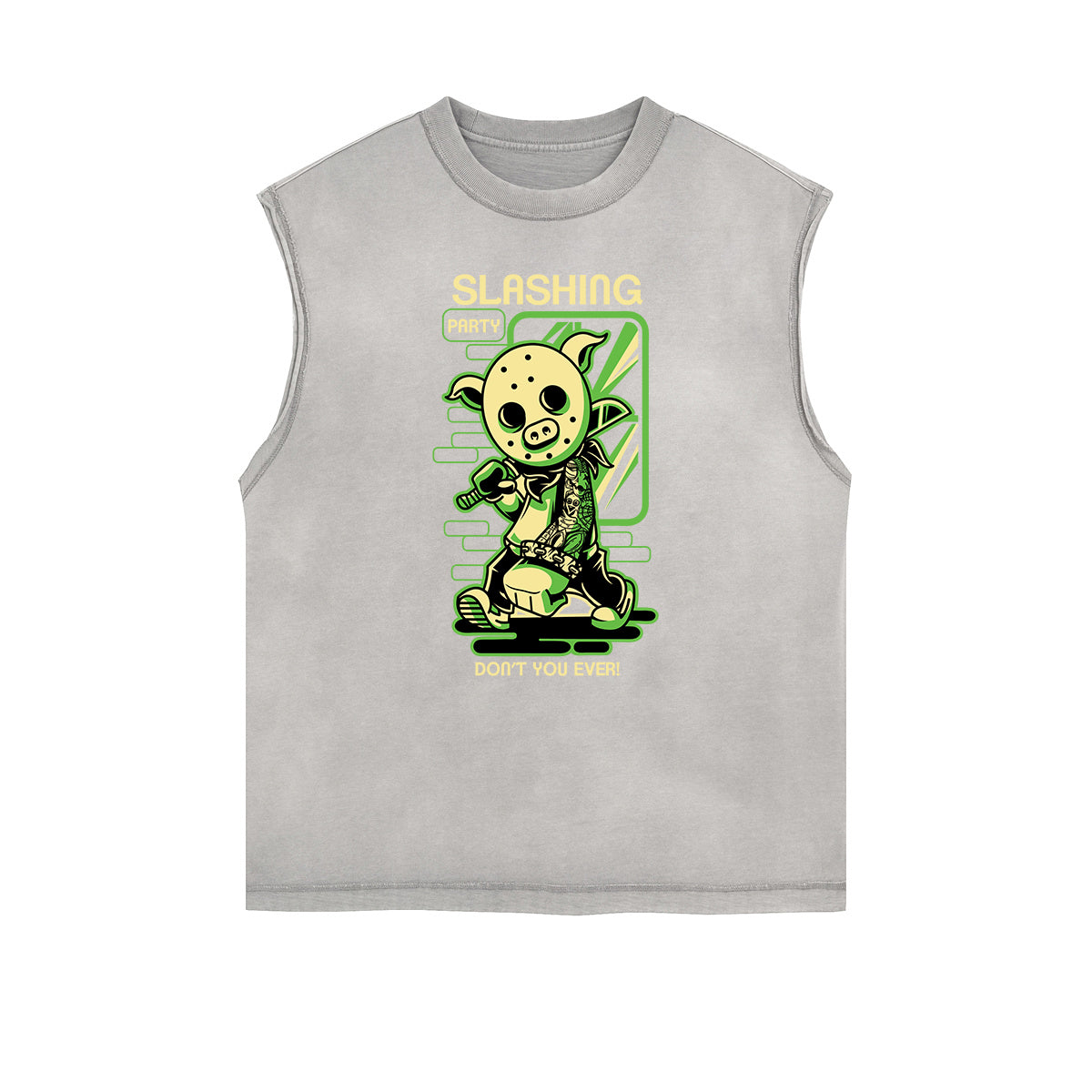 Camiseta sin mangas con gráficos abstractos de dibujos animados