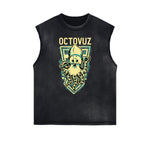 Camiseta sin mangas con estampado abstracto de dibujos animados