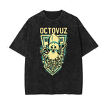 Camiseta con estampado abstracto de dibujos animados descolorido