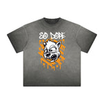 Cartoon Abstract Vintage Frayed Graphic Tee