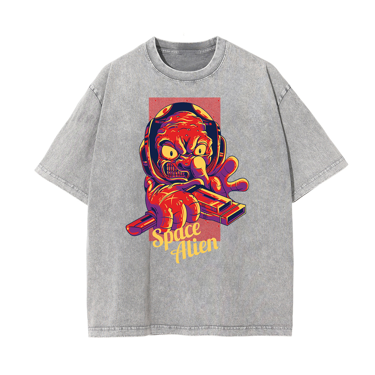 Cartoon Abstract Stone Wash Graphic Tee