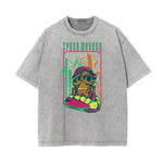 Cartoon Abstract Stone Wash Graphic Tee