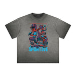 Cartoon Abstract Vintage Frayed Graphic Tee