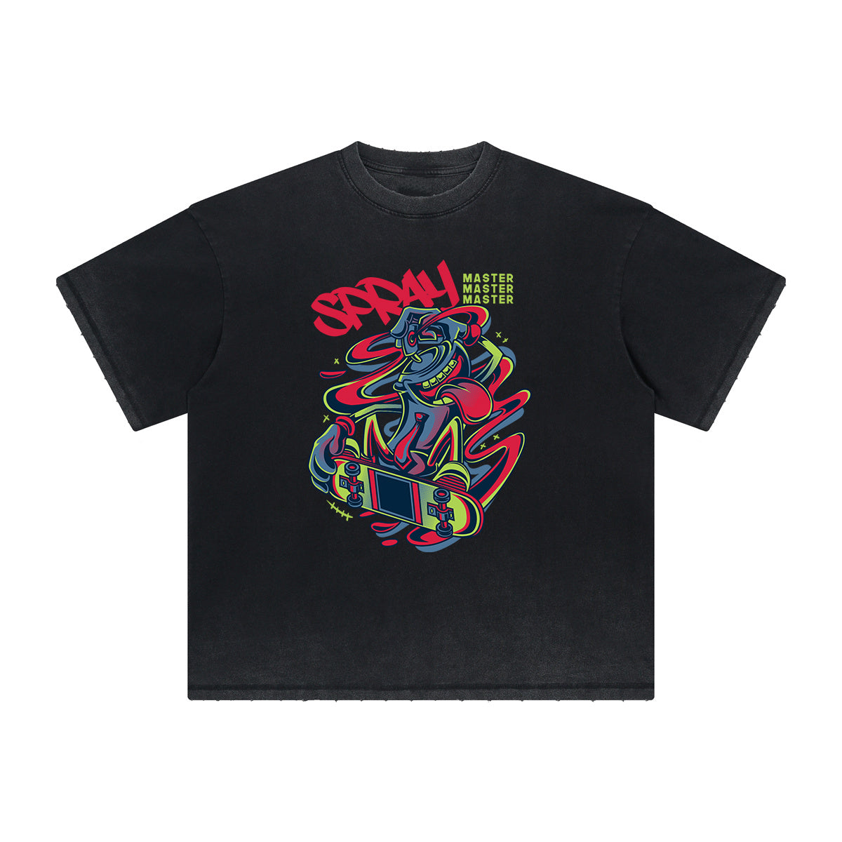 Camiseta gráfica deshilachada vintage de dibujos animados retro