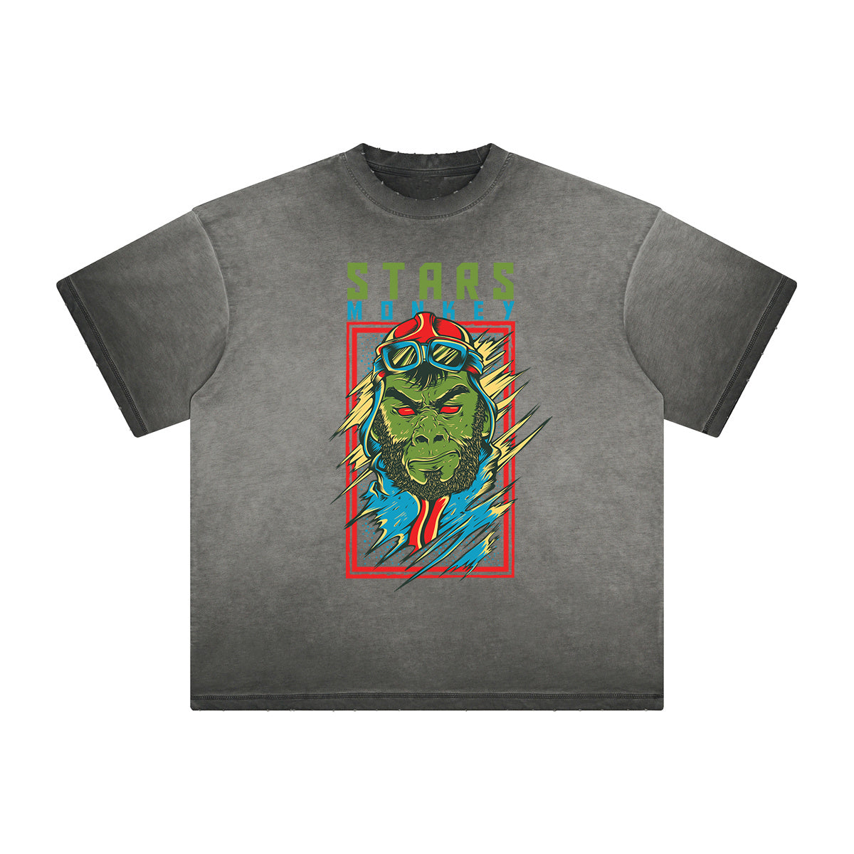 Retro Cartoon Thick Faded Pattern Tee
