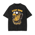 Camiseta retro con estampado de dibujos animados descoloridos