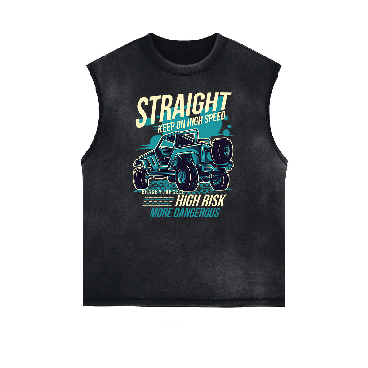 Camiseta sin mangas con estampado de dibujos animados retro