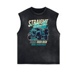 Camiseta sin mangas con estampado de dibujos animados retro