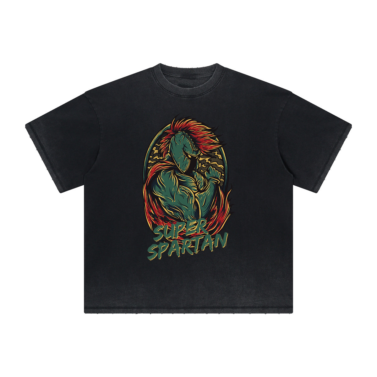 Camiseta gráfica deshilachada vintage de dibujos animados retro