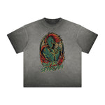 Retro Cartoon Thick Faded Pattern Tee