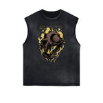 Camiseta sin mangas con estampado de dibujos animados retro