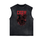 Camiseta sin mangas con estampado de dibujos animados retro