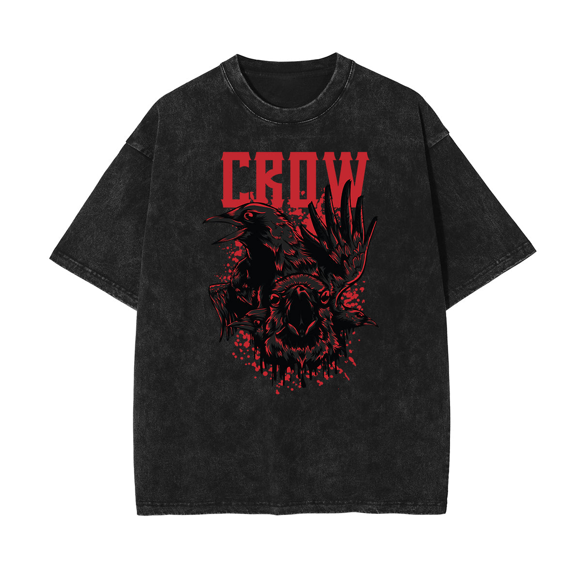 Camiseta retro con estampado de dibujos animados descoloridos
