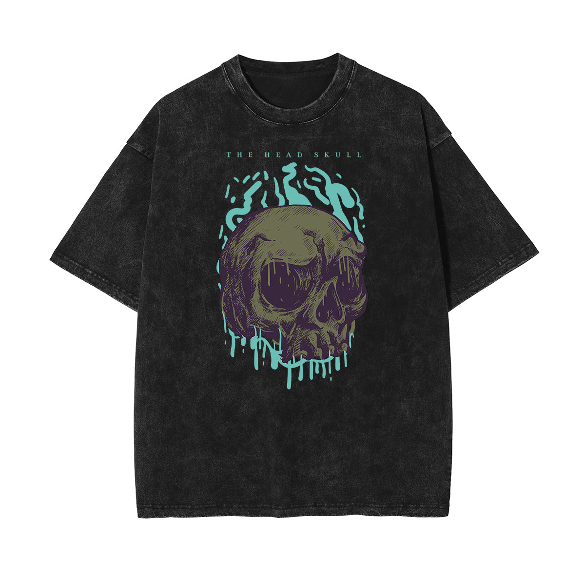 Camiseta retro con estampado de dibujos animados descoloridos