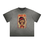 Retro Cartoon Thick Faded Pattern Tee