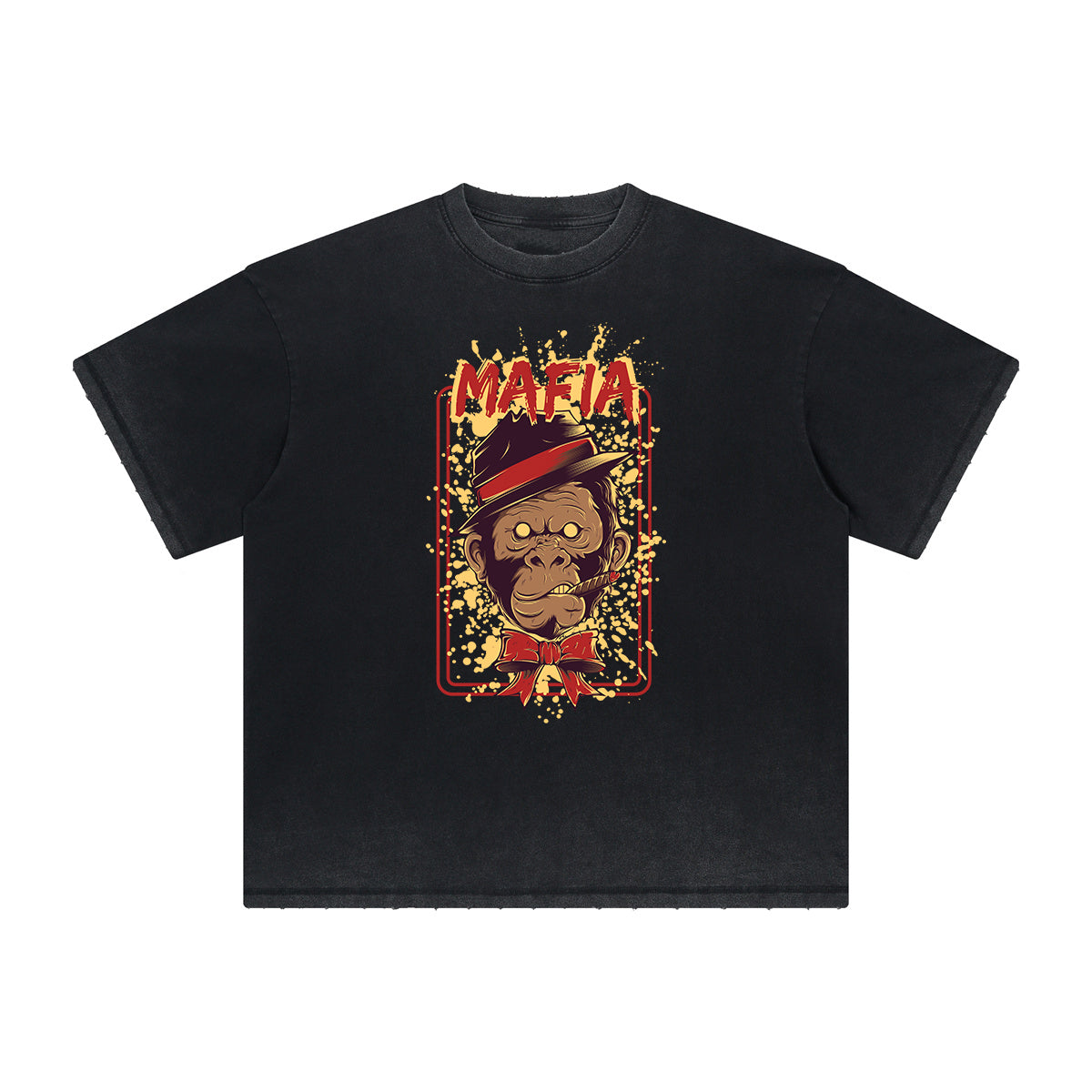 Camiseta gráfica deshilachada vintage de dibujos animados retro