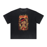 Camiseta gráfica deshilachada vintage de dibujos animados retro