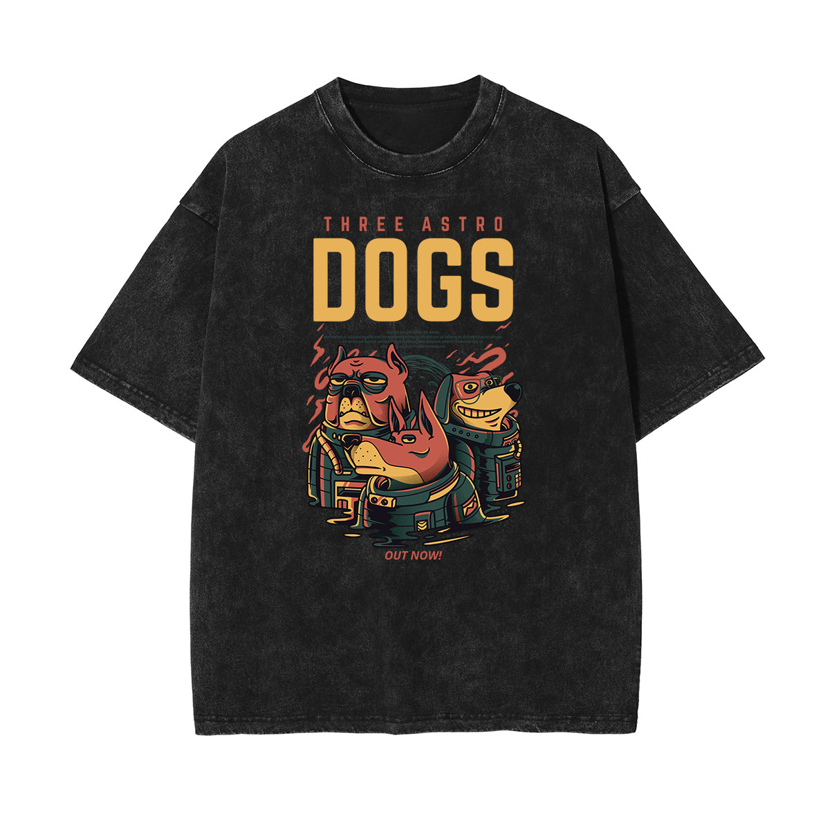 Camiseta retro con estampado de dibujos animados descoloridos